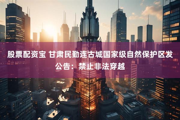 股票配资宝 甘肃民勤连古城国家级自然保护区发公告：禁止非法穿越