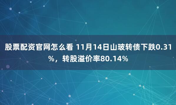 股票配资官网怎么看 11月14日山玻转债下跌0.31%，转股溢价率80.14%
